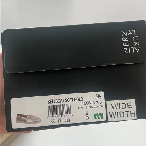 Naturalizer NWOT Women’s Keel Metallic Gold Boat Shoes — Women’s 8W ♣️