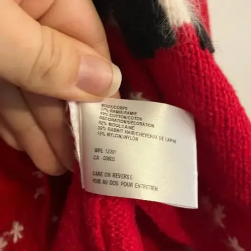 Ugly Christmas Sweater Vintage David Brooks Red Holiday Snowflake Penguin