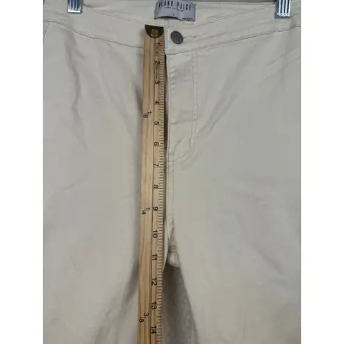 Blank Paige Flare Jeans Bell Bottoms Cream Size Large Stretch