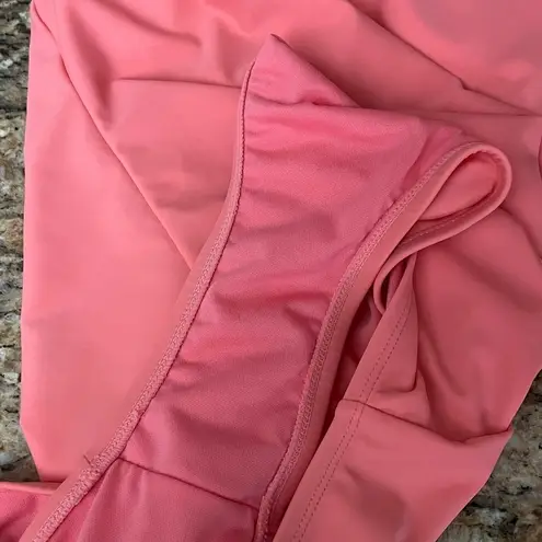 Kona Sol Women’s Orange One Piece Swimsuit L Adjustable Straps VNeck Summer Swim