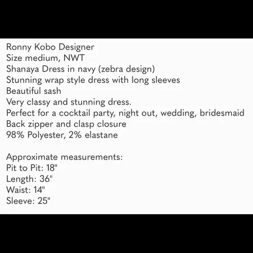 Ronny Kobo Shanaya Dress Blue Medium