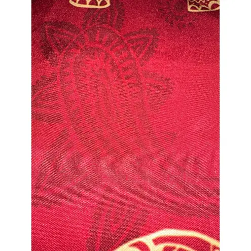 Vintage Red Elephant Print Long Sleeve Button Up Shirt Size Large Stylish Travel