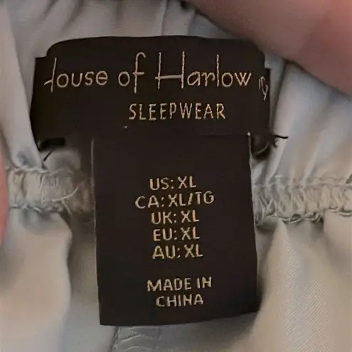 House of Harlow 1960 Polyester Satin Pajama Set in Light Green Size XL #5002C