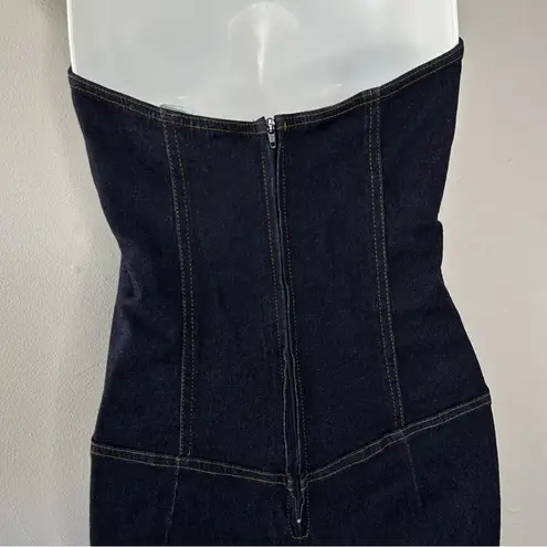 Cello  Authentic Jeans USA Vintage Halter Lace Up Flare Denim Jumpsuit