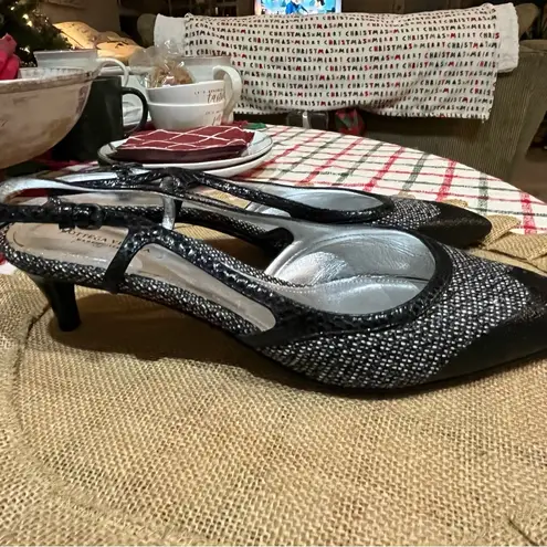 Bottega Veneta Slingback Woven Heels Sz Eur 40 US 9-9.5 Kitten Heel Designer