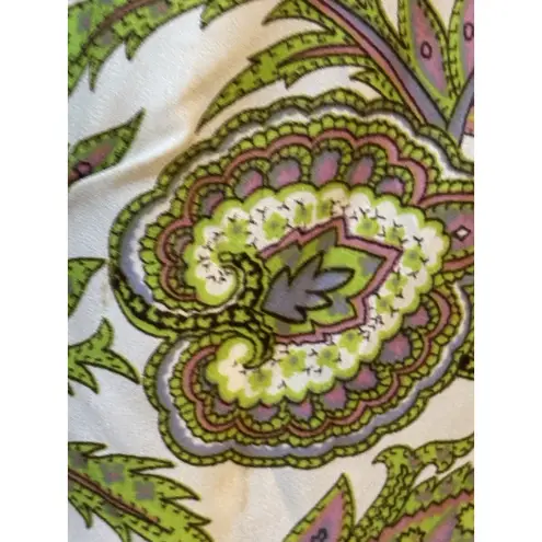 1960 Vintage Diana Dean by Julius Lonschein Caftan Wrap Day Dress Paisley Pocket Green Size undefined