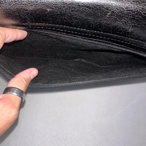 Gianni Chiarini • Vintage Cow Leather Black Shoulder Bag Y2K Italy Coin Pouch