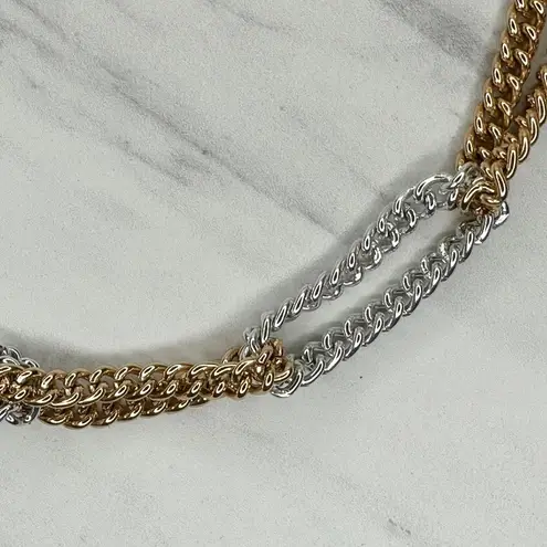 Silver Gold Two Tone Chain Belt Small/Medium (S/M) Hook Closure ✨