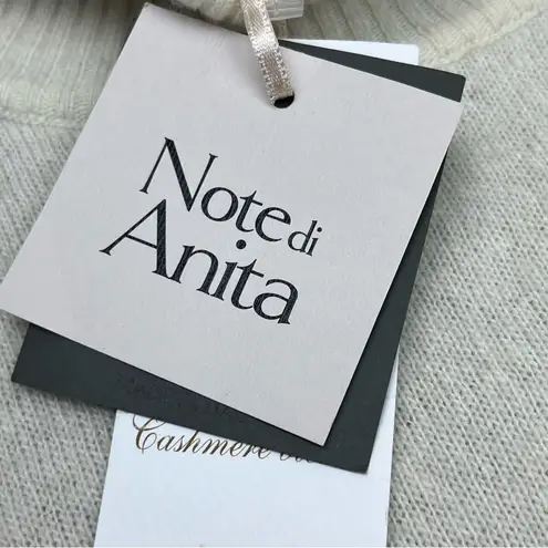 Note di Anita Italy Wool Cashmere Blend Poncho Brown Ivory One Size NEW *FLAW Tan