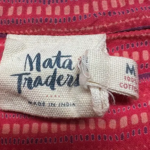 Mata Traders Button Front Sleeveless Women's Shirt Dress Size Medium Lightweight Pink