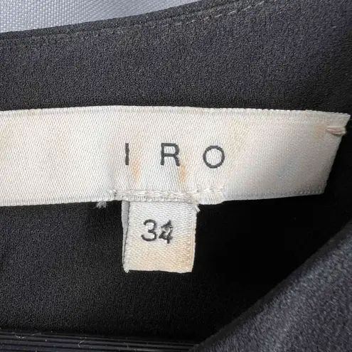 IRO Black Dress Draped Blousy Top with Fitted Skirt Bredy Style FR 34 / US XS