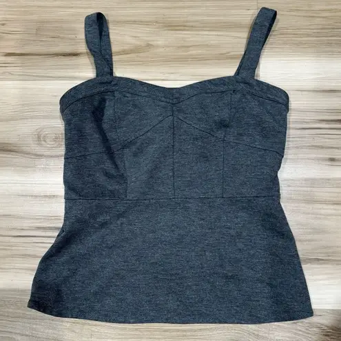 CAbi  Gray Ponte Bustier Peplum Top Women’s 2