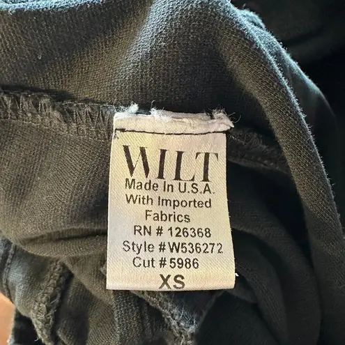 WILT Black Wide Straight Leg Crop Casual Drawstring Sweatpants XS