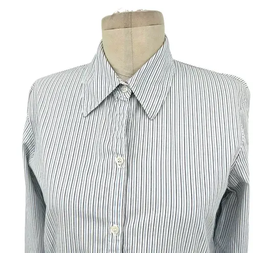 James Perse Blue White Pinstripe Button Down Top Size 2 / Medium