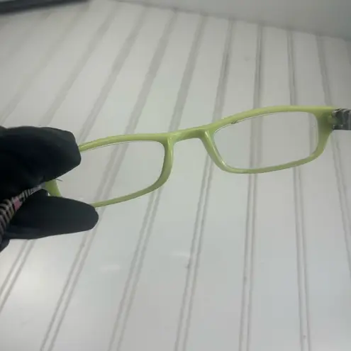 Women’s Lime Green Rectangular Eyeglasses Stripe Arms | Fashion Reading Glasses
