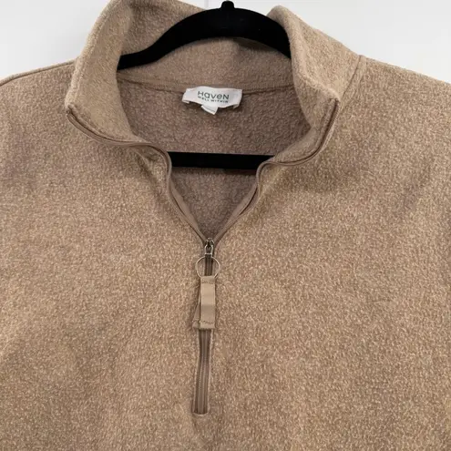 Haven well within cloud fleece half zip pullover sweatshirt taupe women's Small Tan