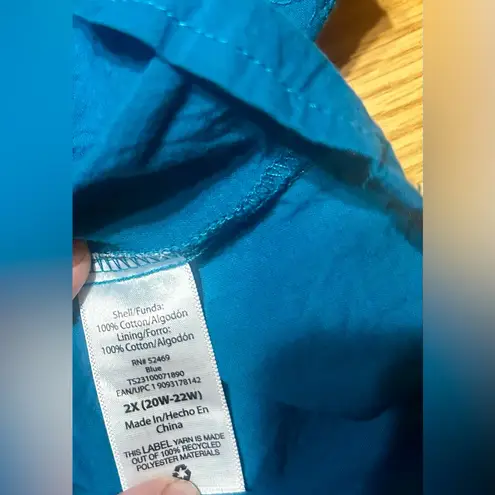 Terra & Sky DarkTeal Blue Ruffle Sleeve Mini Dress NWOT WOMENS 2x