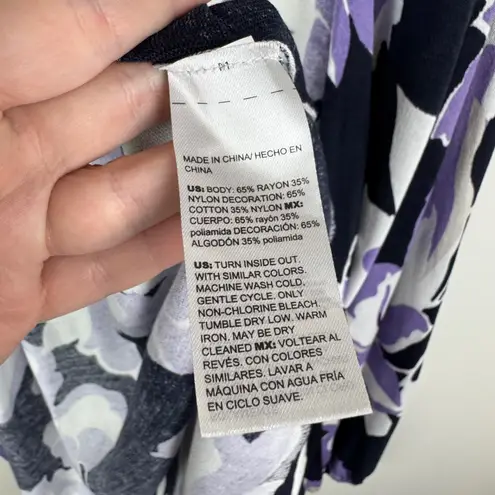 Chico's Floral Embroidered Cardigan Open Front Knit Sweater Boho Chic Travel