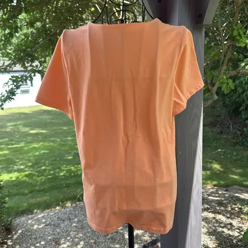 Denim and Company short sleeve square neck T shirt Orange Size M