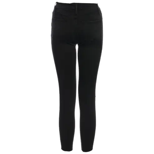 Frame  Black High-Rise Cropped Skinny Leg Jeans, US23