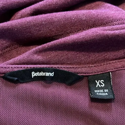 Betabrand XS Pose Peplum Wrap Top Rouge Shirt