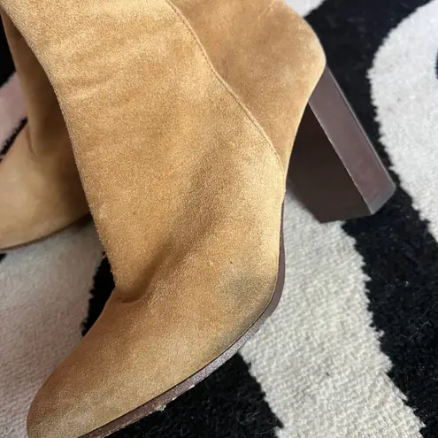 Maje Carmel Tan Suede Ankle Boots