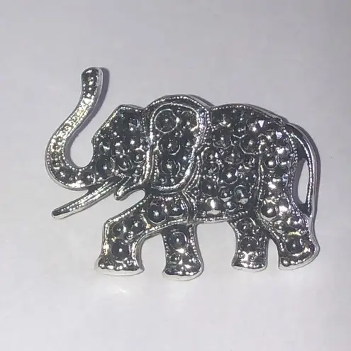 Silver Tone Studded Elephant Brooch Scatter Pin