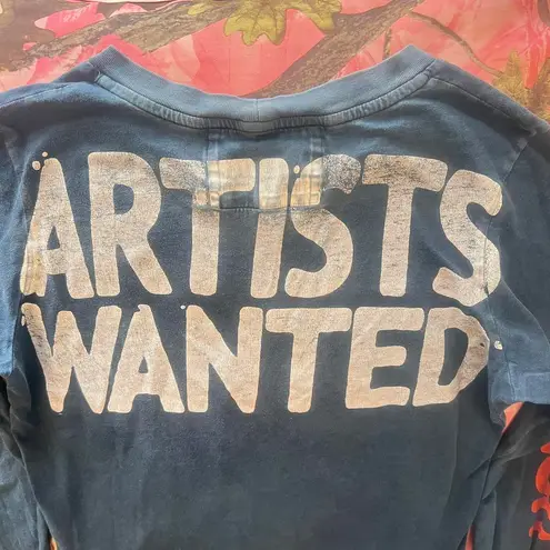 Free City artists wanted super vintage long sleeve print navy blue sustainable t shirt