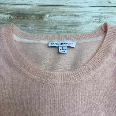 Isaac Mizrahi 100% Cashmere Sweater Tunic Sz S Pastel Pink Crew Neck Preppy Soft