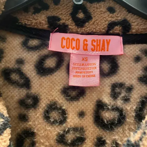 Coco & Shay Fleece Sweater Jacket Size.XS Brown - Image 4