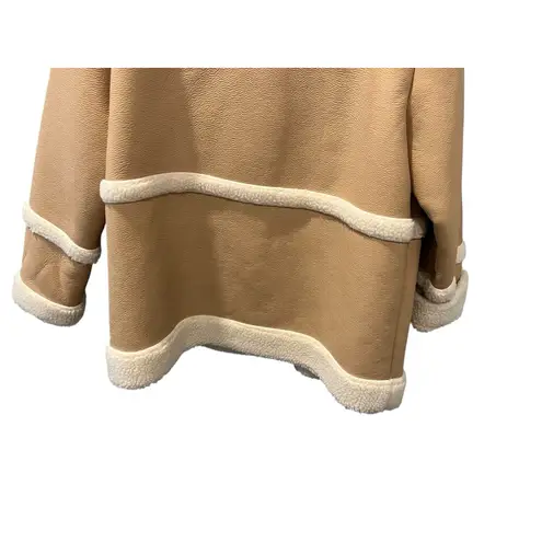 Avec Les Filles Anthropologie Darylane Tan Shearling Coat Jacket Size XL Women