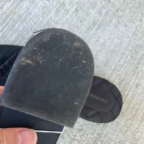 Birdies  Black Fringe Slides Mules Womens Size 10 Comfy Quilted Ani