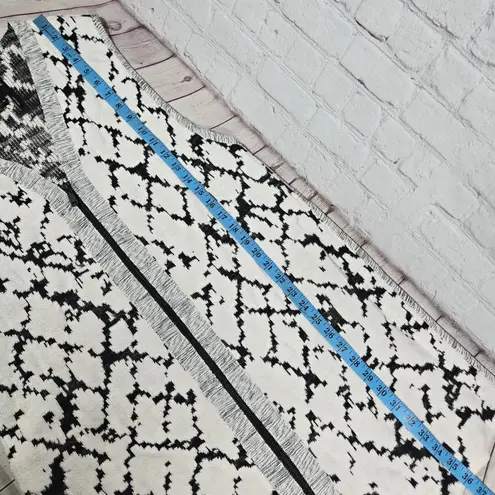 Nic+Zoe Women's Black & White Open Front Zipper Sweater Vest Duster Long M