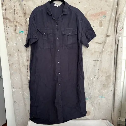 Alex Mill Utility Easy Shirtdress in Dark Navy Blue Size L thumbnail 3