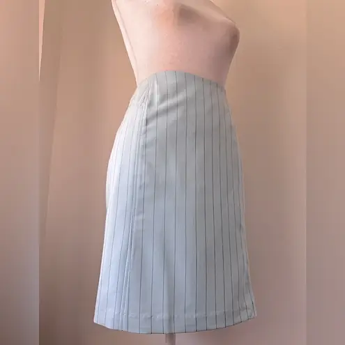 Vintage ‘90s J.G. Hook Light Blue Pinstripe Pencil Mini Skirt Size 6