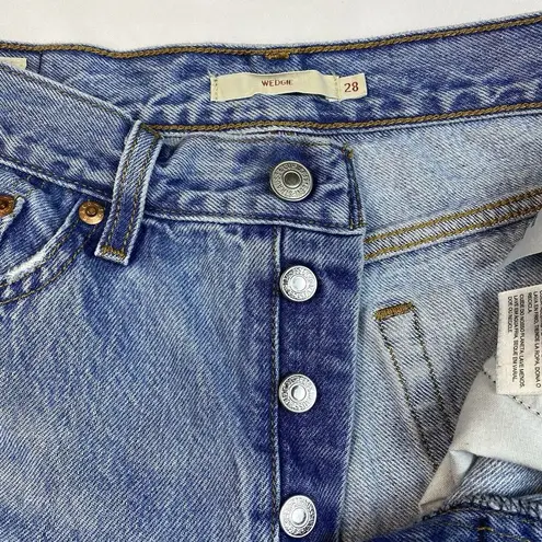 Levi's  Premium Wedgie Straight High Rise Distressed Jeans Size 28"x28" Button