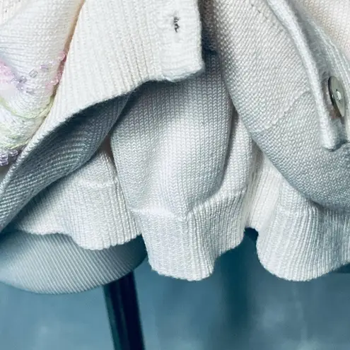 Alfred Dunner Sweater Short Sleeve Cami Cardigan Embroidered L