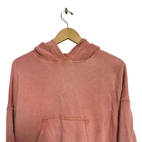 American Eagle  Women's Hooded Sweatshirt Pink Terrycloth Size Extra Small