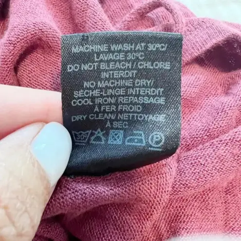 IRO  Scoop Neck Distressed Linen‎ Tee in brick