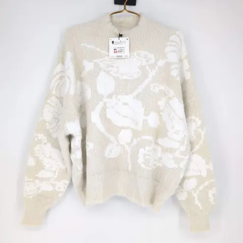 Desigual Womens Cream Floral Zurich Sweater Jumper NEW - US Size L / EU Size XL - Image 2