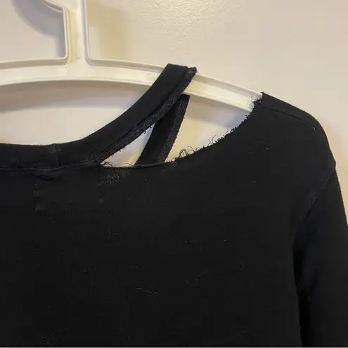 Monrow ripped shoulder sweatshirt black Size M