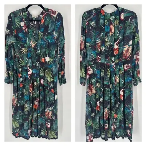 Zadig & Voltaire Women's Roux Jungle Maxi Shirt Dress XS Button Down Guitars