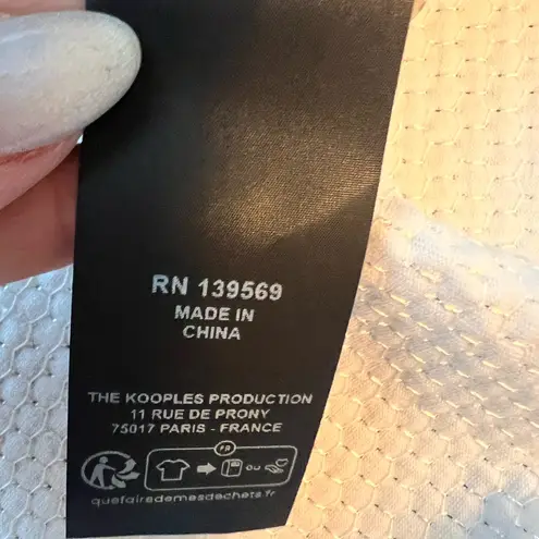 The Kooples Silver sequined t-shirt, Size Large NWT short sleeve crew neck