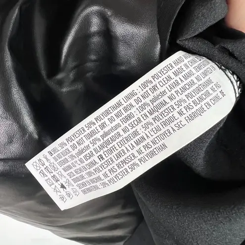 Endless Rose NWT PU Puff Sleeve Mini Dress Faux Leather Black Size XS NEW