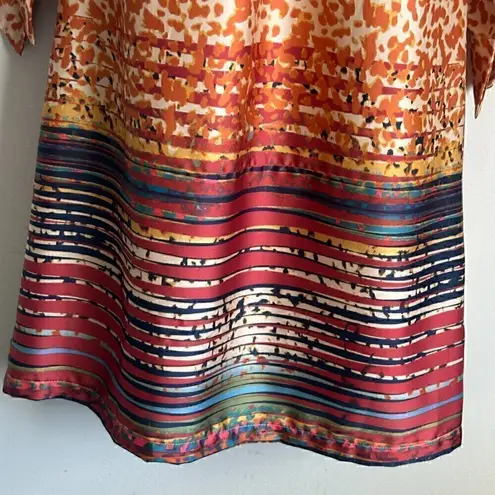 Uncle Frank EUC - Boho Print Tunic Dress Lightweight Lined 3/4 Sleeves - Size S
