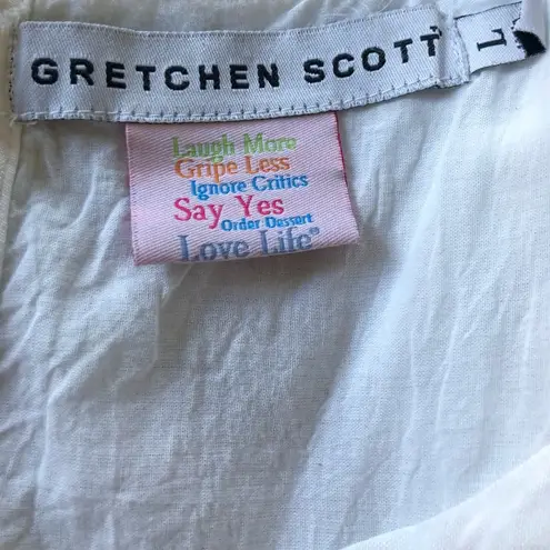 Karen Scott Gretchen Scott The Wave Sheath Dress White Sz. L Coastal Cruise Baby Shower Diva