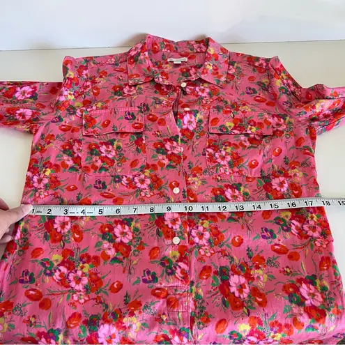 Gap  Women’s Pink Floral Rose Print Shirtdress