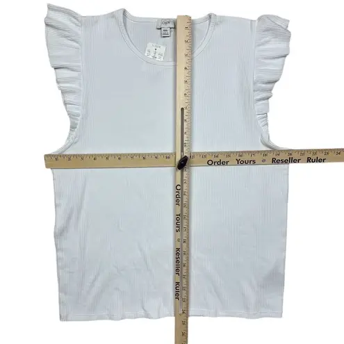 NWT J. Crew Factory Women's XXL Ribbed White Ruffle