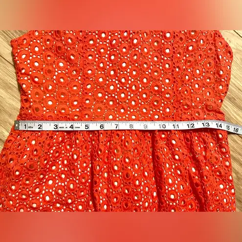 MM Couture Eyelet Fit & Flare Dress in Coral Size Medium