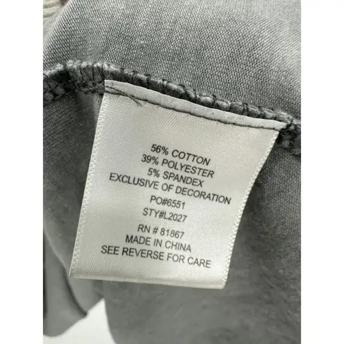 Olivia Sky Tunic Women 2X Gray Washed Babydoll Bell Sleeve Boho Witchy